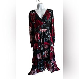 SIRENLILY LONG SLEEVE FLORAL DRESS SIZE S